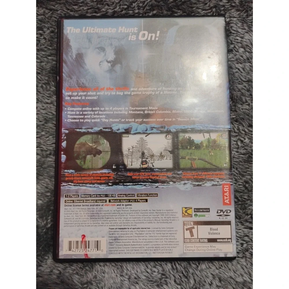 Deer Hunter PlayStation 2 Disc‎ Game